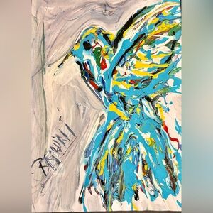 Original Hummingbird ‘Colibri’ Painting by artist BRUNI Sablan